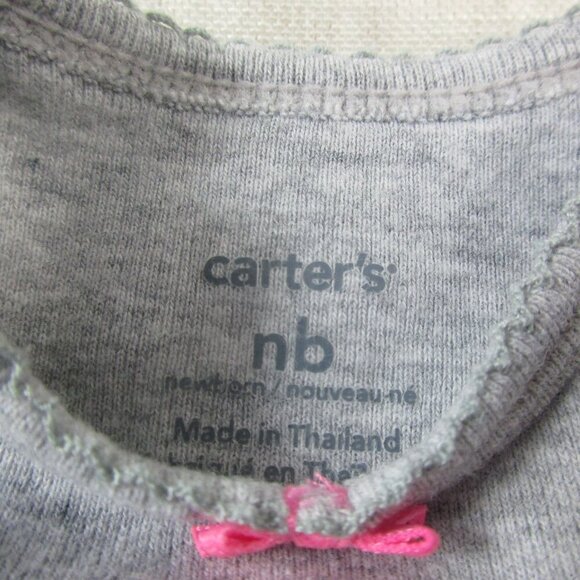 Lot of 2 Carter's Onesies Bodysuits Baby Girl Newborn Gray Pink Daddy’s Sunshine - Picture 5 of 6